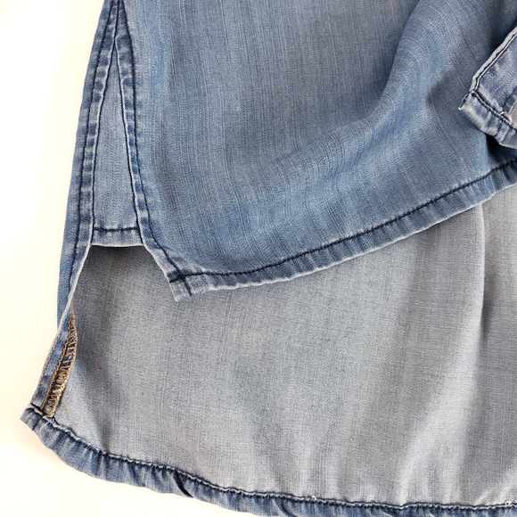 Anthro Holding Horses SIZE S Blue Chambray Denim Embroidered Button Down Women’s - Picture 2 of 10